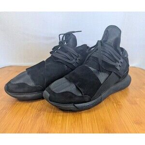 Men's Y3 Adidas x Yohji Yamamoto Qasa High Lux Triple Black Sz 10 Sneakers (P03)
